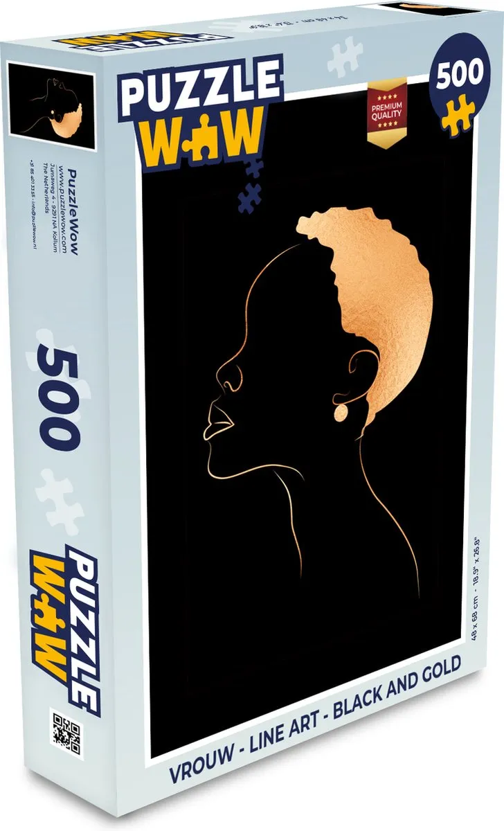 PuzzleWow Line Art Legpuzzel 500 Stuks - Multicolor
