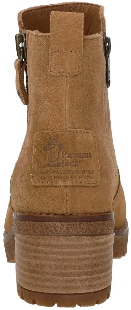 Panama Jack Pauline B13 Enkellaarsjes - Cognac Suede - Maat 39