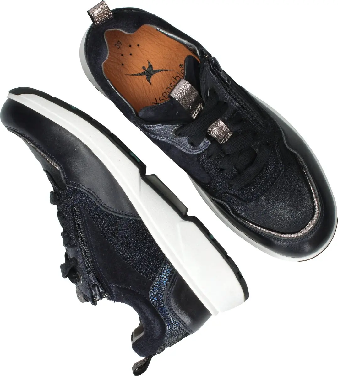 Xsensible Grenoble Dames Veterschoenen - Donkerblauw 42