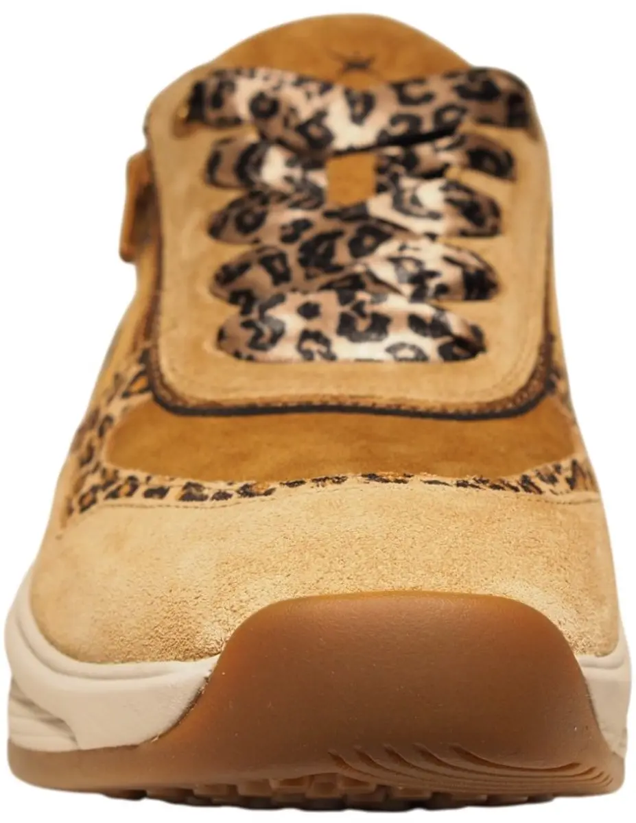 Xsensible Suède Dames Sneakers SWX11 - Luipaardprint - Cognac 39 - afbeelding 2 van 6