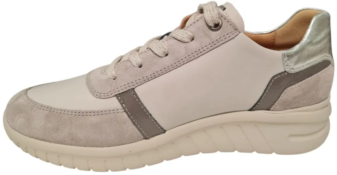 Hartjes Wave Dames Sneakers - Leer - Grijs - Maat 40