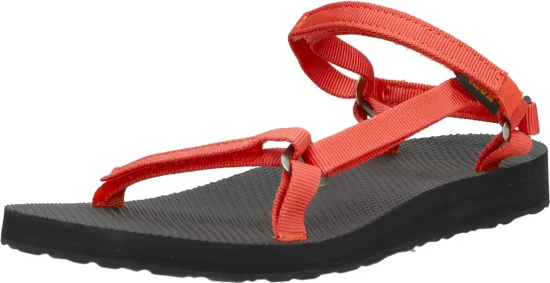 Teva Original Universal Slim Dames Sandalen - Zwart/Rood - afbeelding 4 van 6