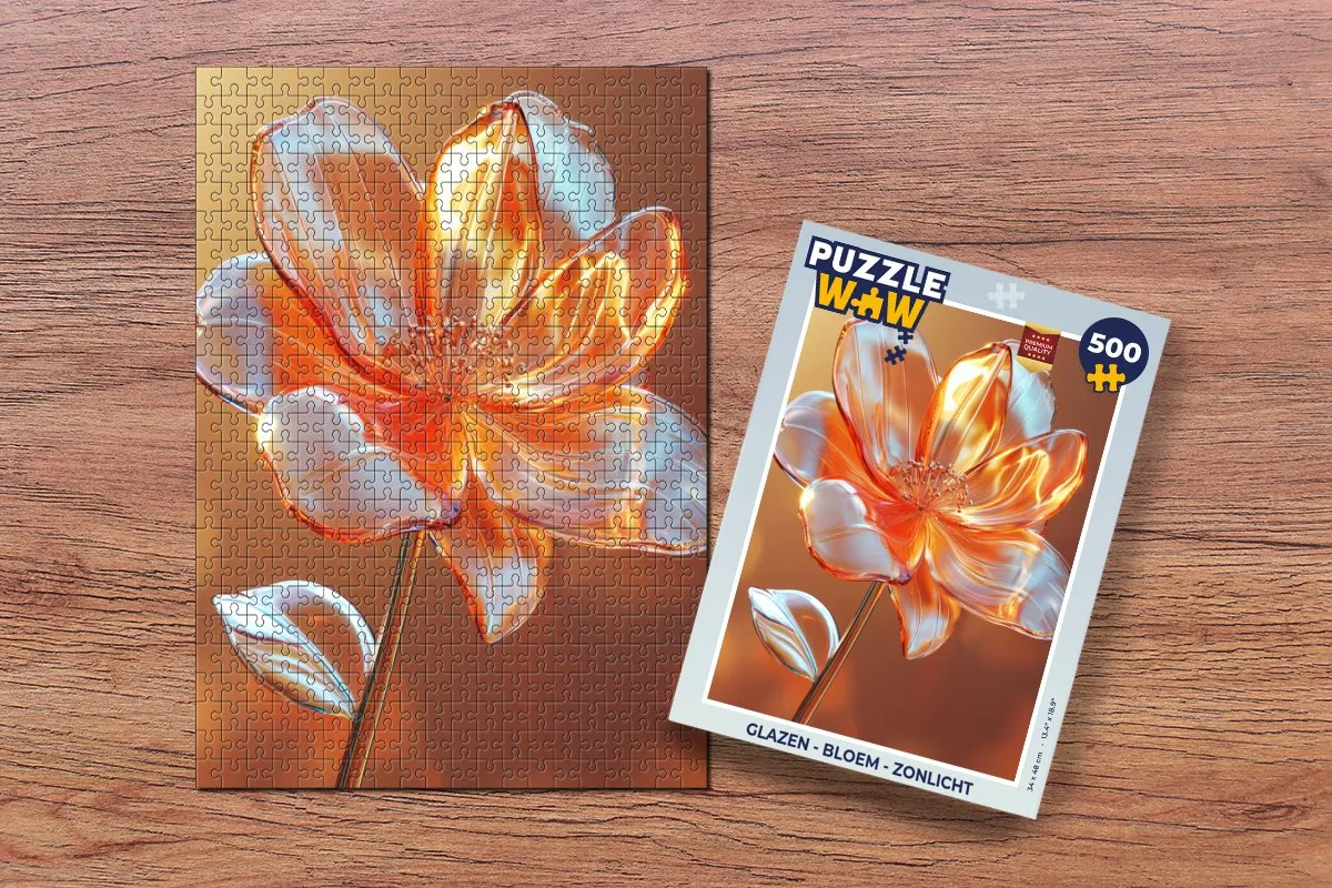PuzzleWow Glazen Bloem Zonlicht Legpuzzel 500 Stuks