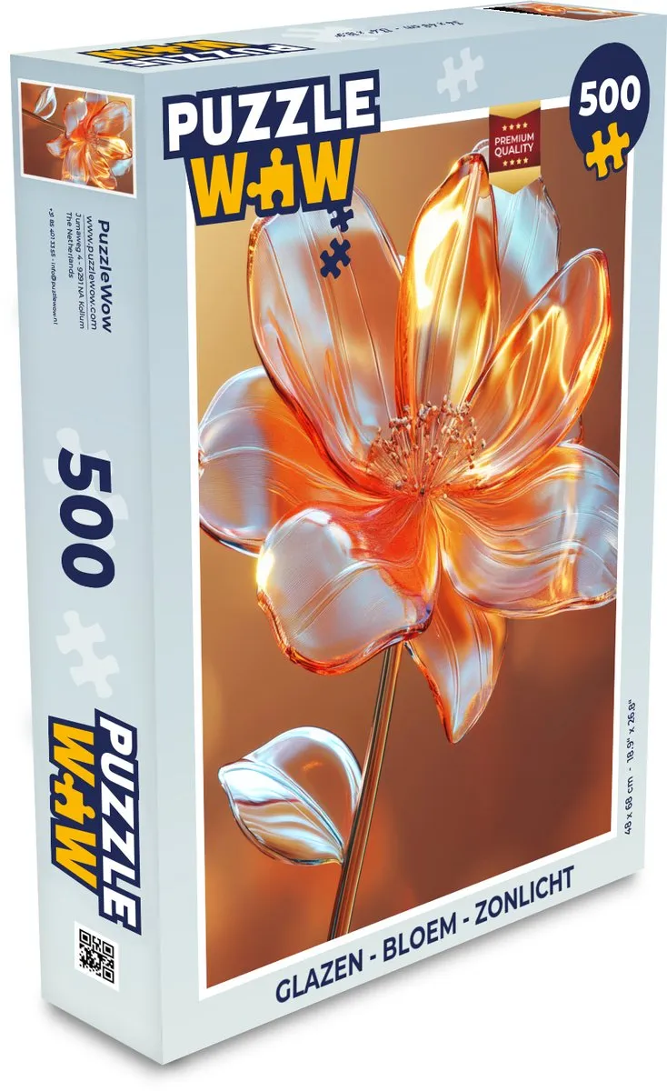 PuzzleWow Glazen Bloem Zonlicht Legpuzzel 500 Stuks