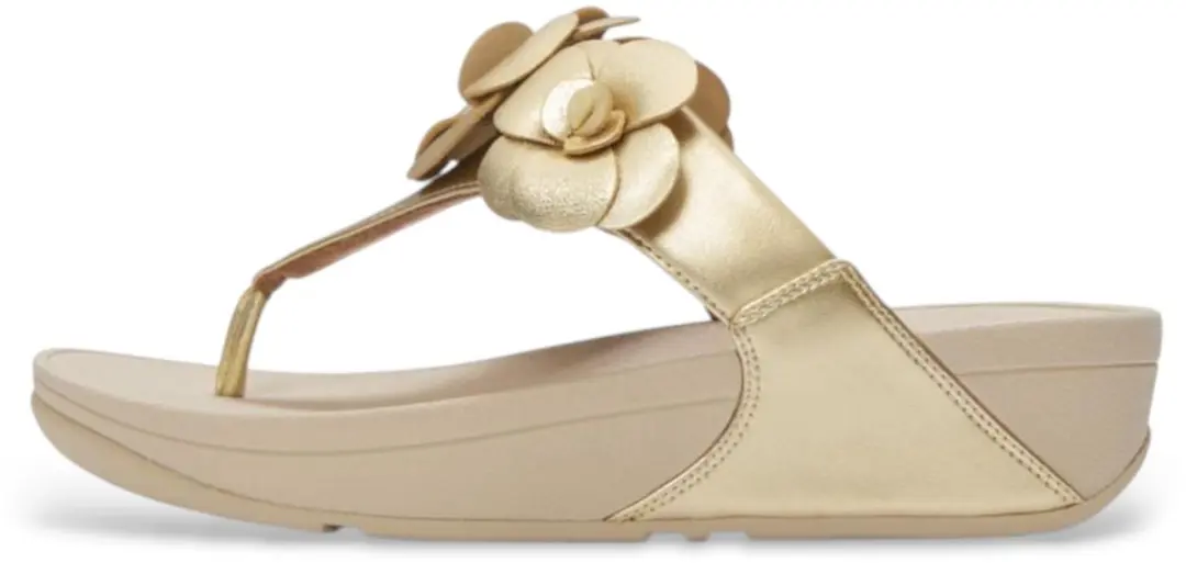 Fitflop Lulu Bloem Teen-Post Platina Sandalen