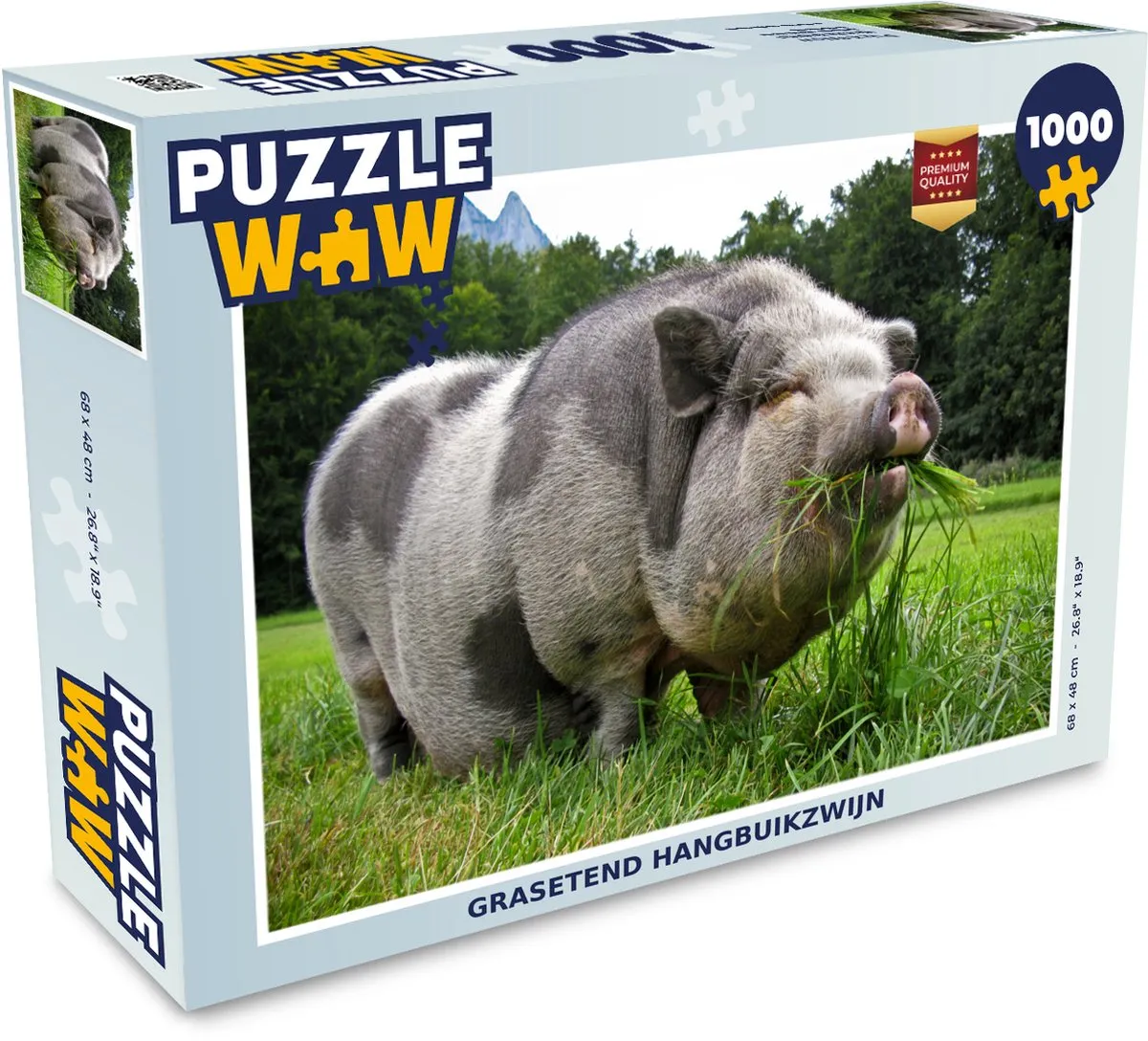 PuzzleWow Hangbuikzwijn Legpuzzel 1000 Stuks - Multicolor