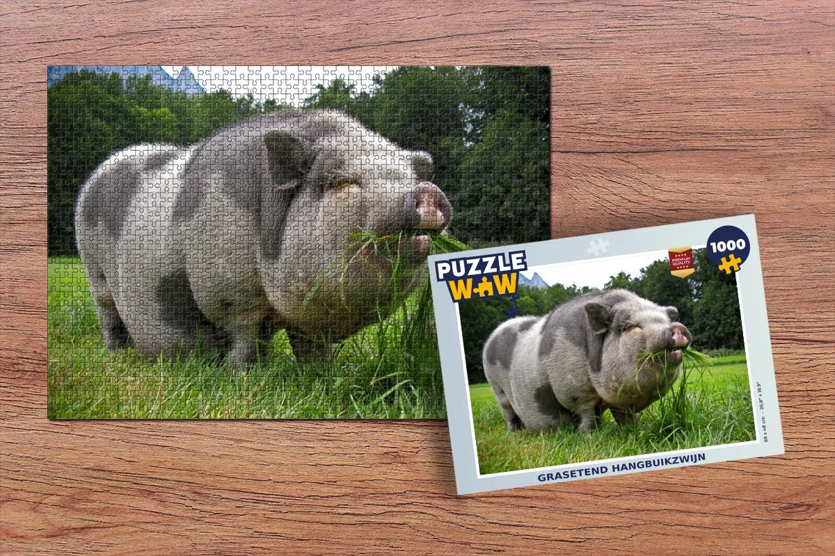PuzzleWow Hangbuikzwijn Legpuzzel 1000 Stuks - Multicolor