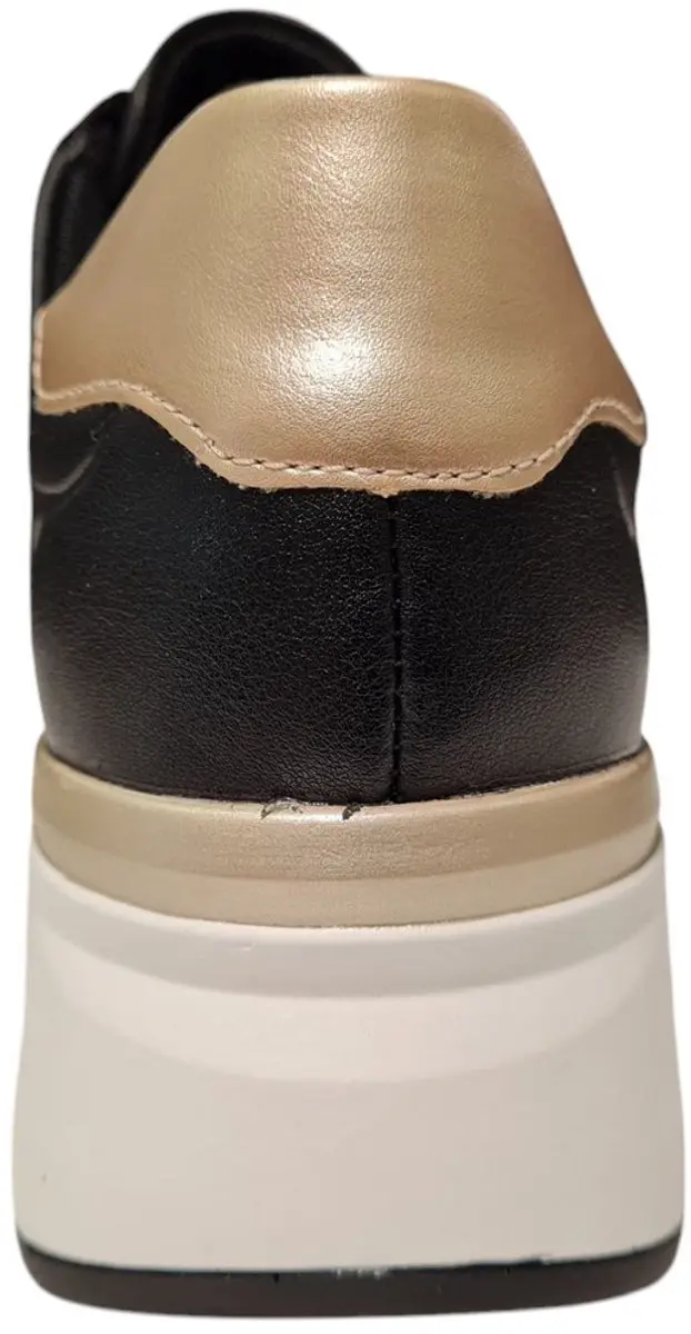 Remonte D2H01 03 Lage Leren Dames Sneakers - Zwart
