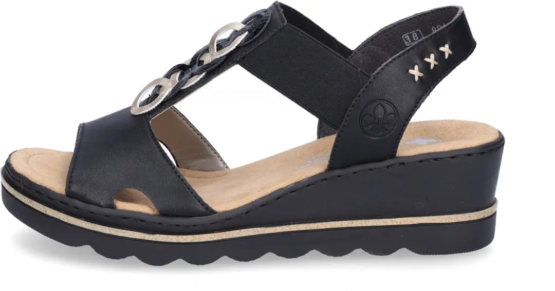 Rieker Hak Sandalen 42 - Zwart
