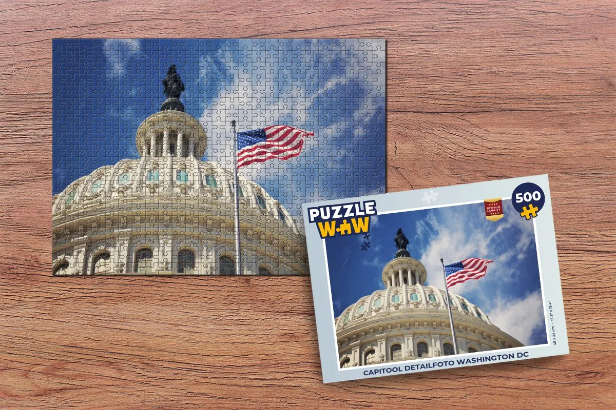 PuzzleWow Capitool Washington DC Legpuzzel 500 Stuks - Multicolor