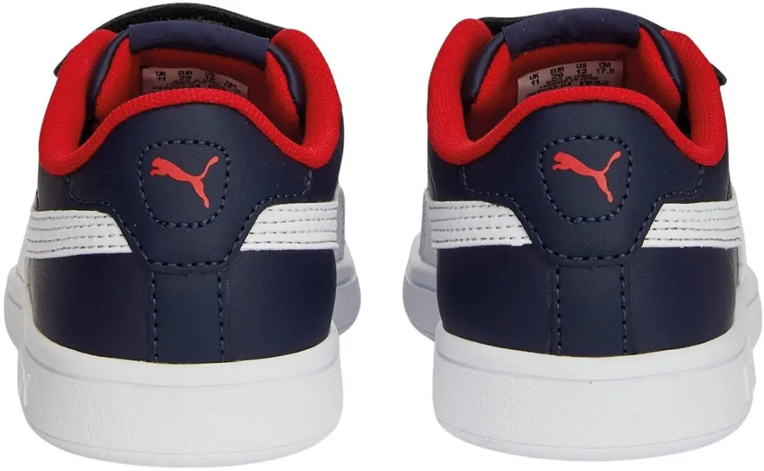PUMA Smash 3.0 L V PS Sneakers Junior - 33 - Navy/Wit/Rood - afbeelding 6 van 6