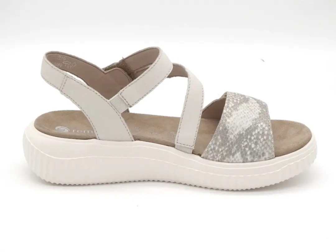 Remonte Dames Sandaal - D3L51-60 Lichtbeige/Combi - Wijdte H - Maat 39
