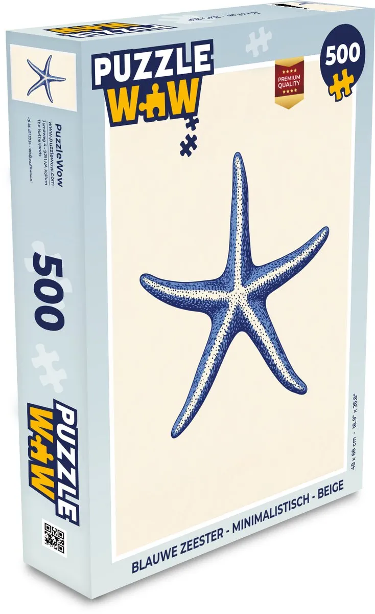 PuzzleWow Minimalistische Zeester Legpuzzel 500 Stuks