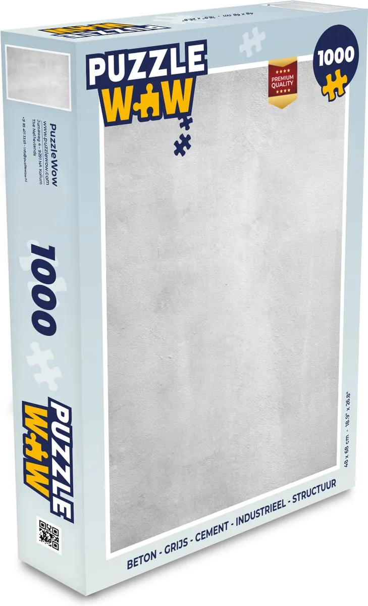 PuzzleWow Beton Industrieel Legpuzzel 1000 Stuks - Multicolor