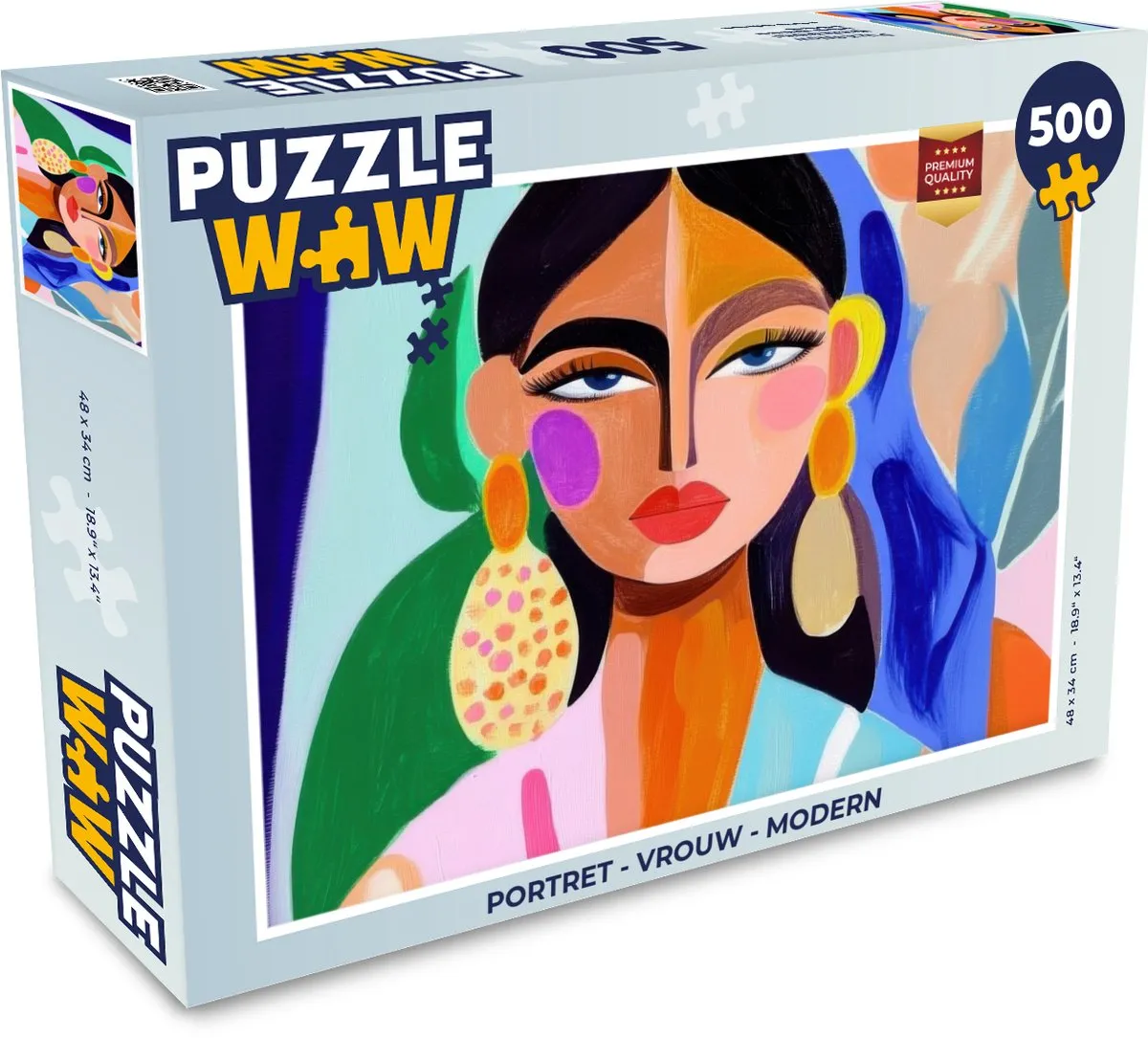 PuzzleWow Portret Legpuzzel 500 Stuks - Vrouw