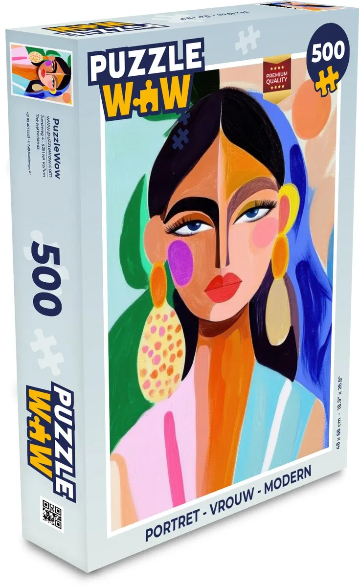 PuzzleWow Portret Legpuzzel 500 Stuks - Vrouw