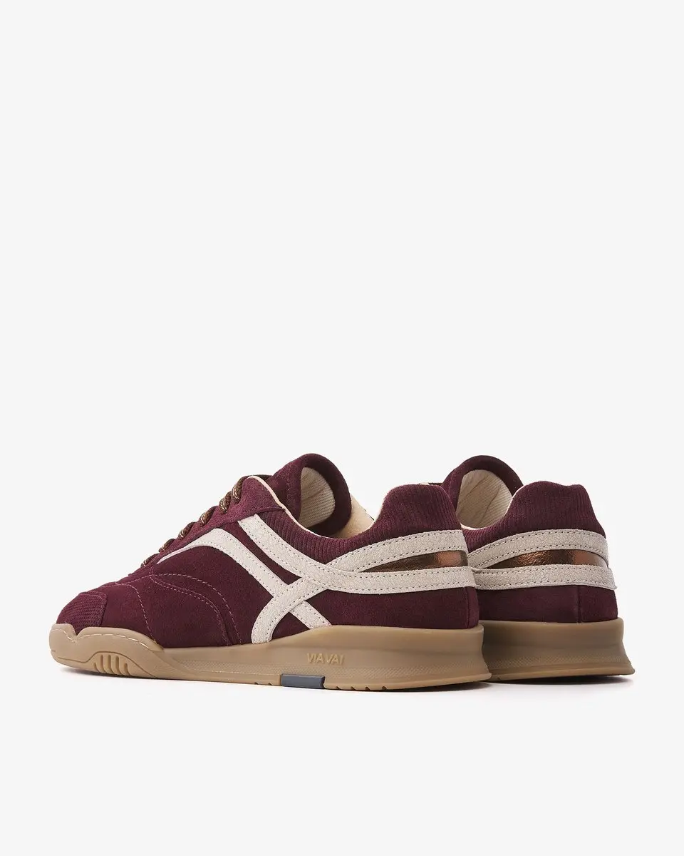 VIA VAI Kris Dante Sneakers Dames - Bordeaux - Leer/Suède 41