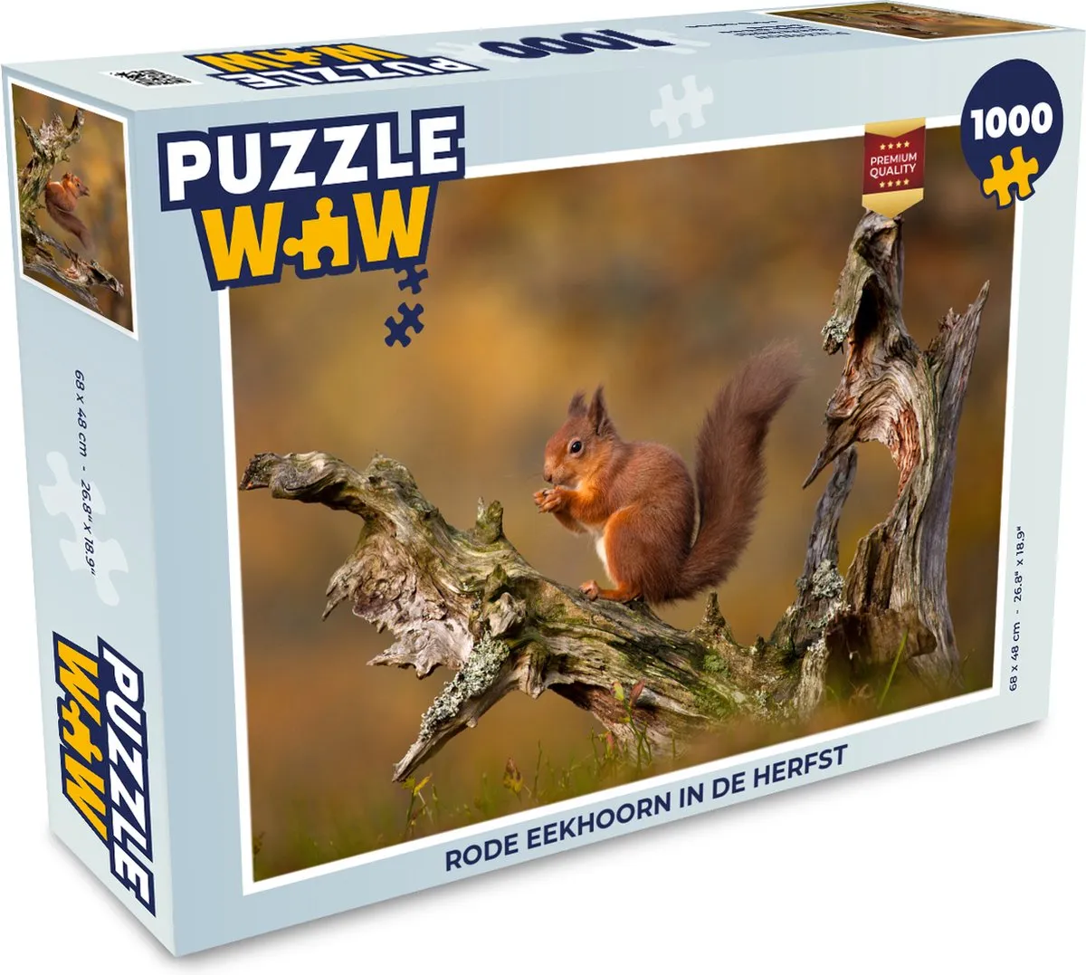 PuzzleWow Legpuzzel Rode Eekhoorn Herfst 1000 Stuks - Multicolor