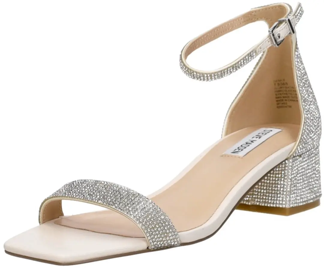 Steve Madden Gena-R Sandalen Hak - zilver - Maat 38 - afbeelding 3 van 6