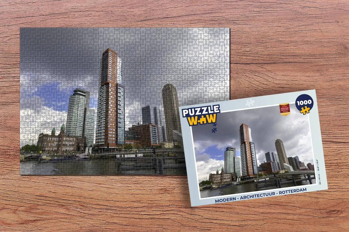 PuzzleWow Architectuur Rotterdam Legpuzzel 1000 Stuks - Multicolor