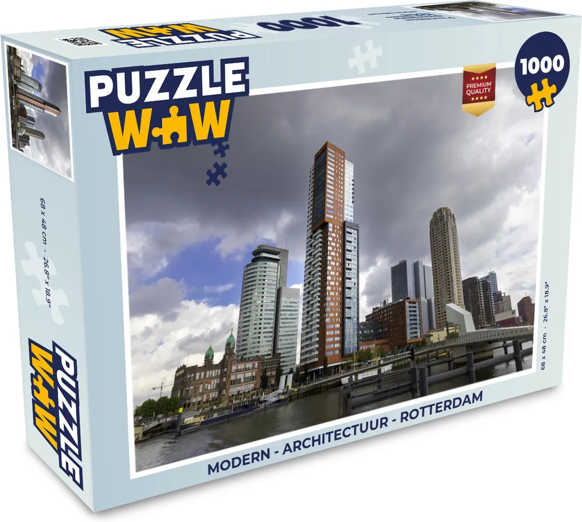 PuzzleWow Architectuur Rotterdam Legpuzzel 1000 Stuks - Multicolor