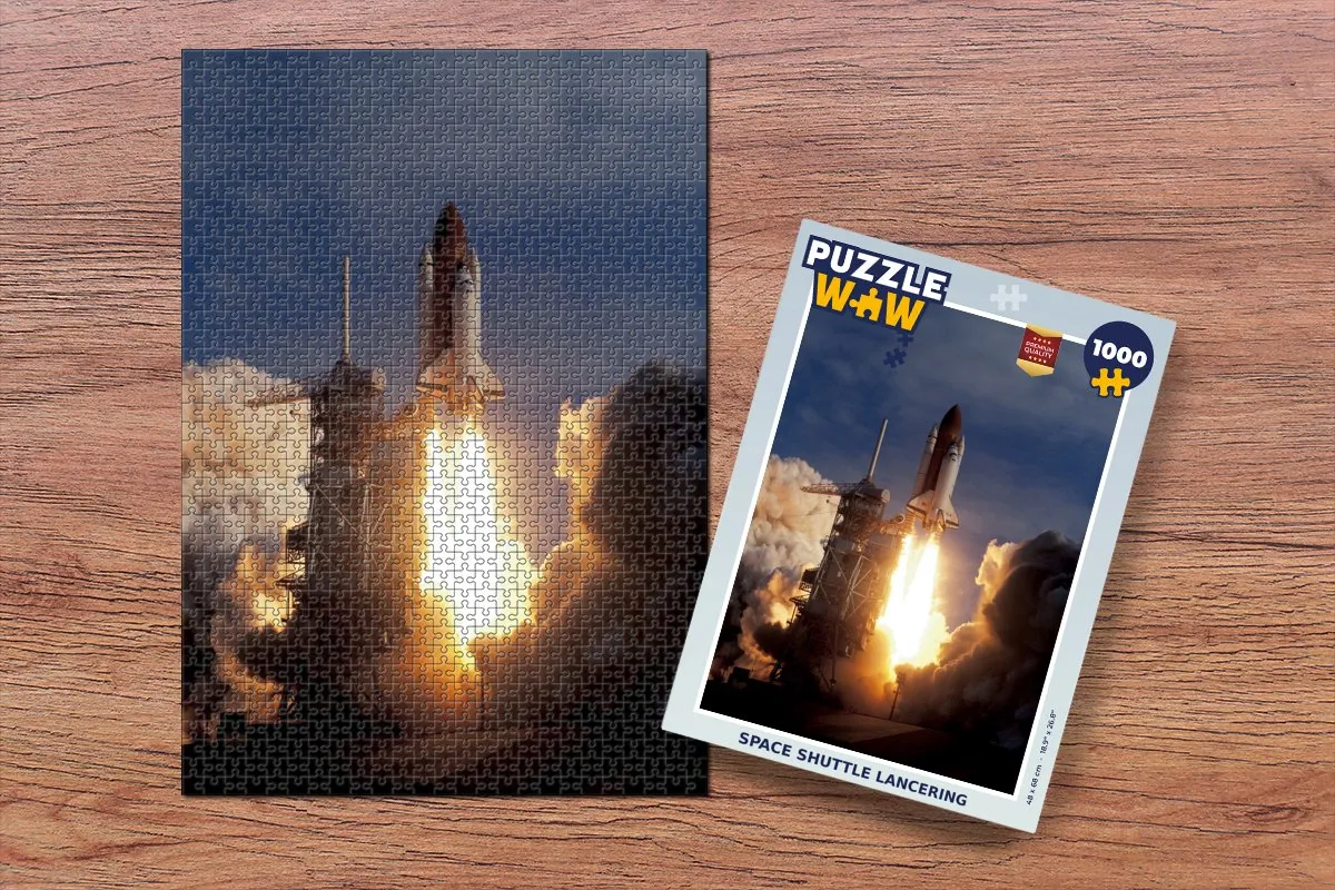 PuzzleWow Space Shuttle Lancering Legpuzzel 1000 Stuks - Multicolor