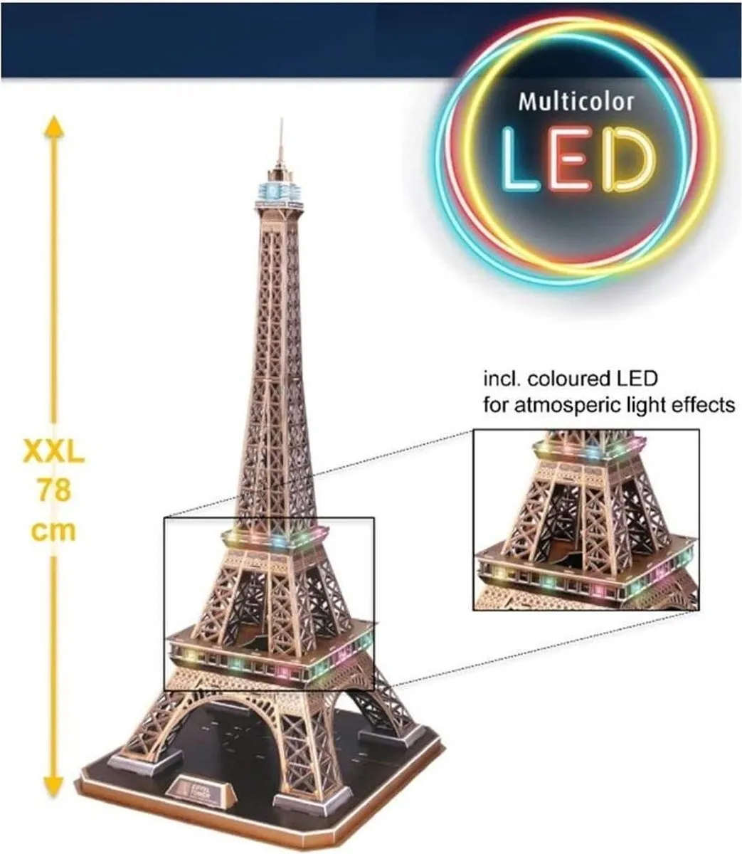 Revell 3D Puzzel Tour Eiffel LED - 84 Stuks - Multi