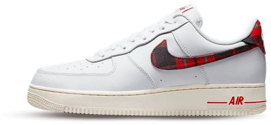 Nike Air Force 1 Low '07 LV8 Tartan Plaid White University Red
