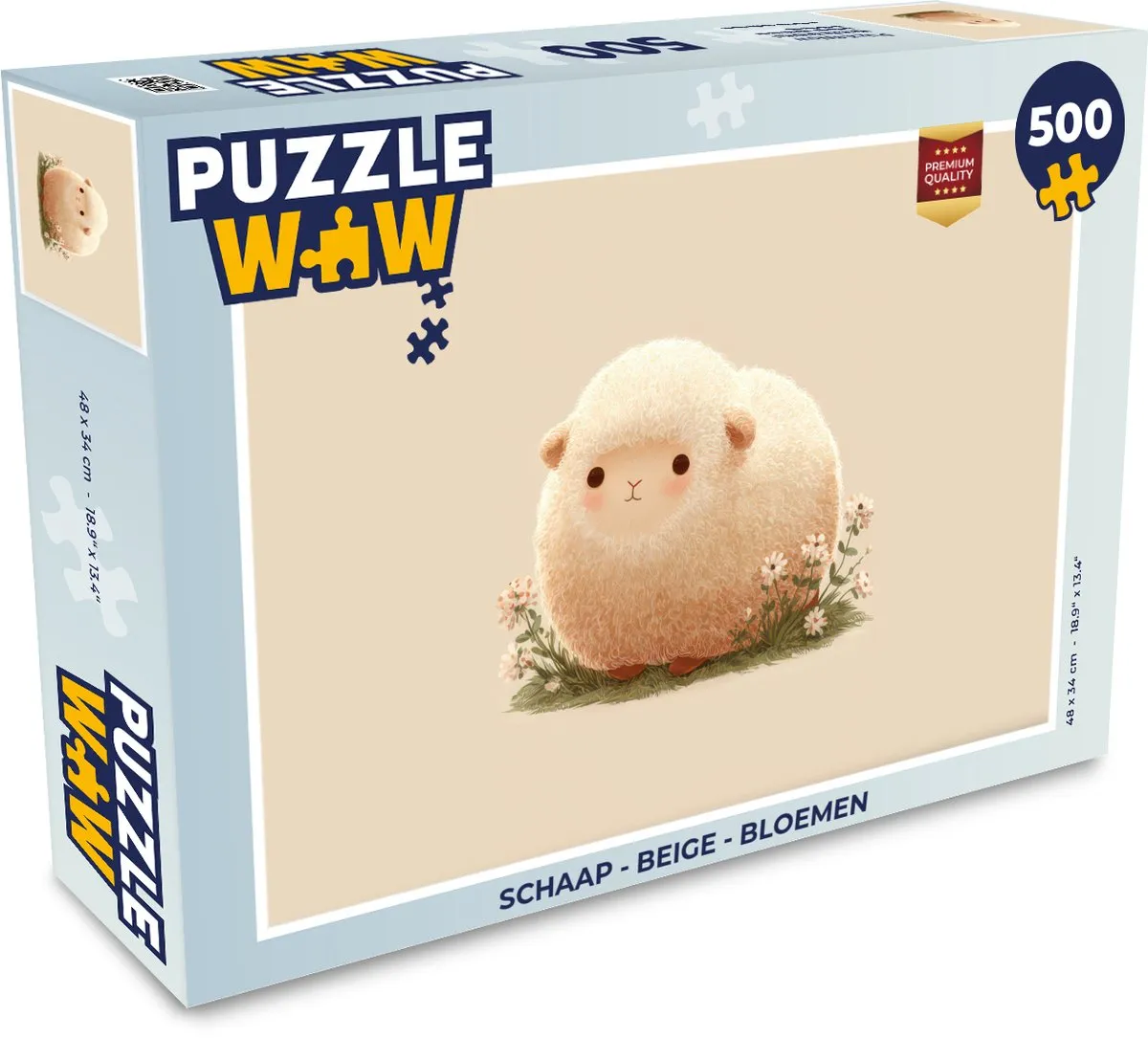 PuzzleWow Schaap Bloemen Legpuzzel 500 Stuks