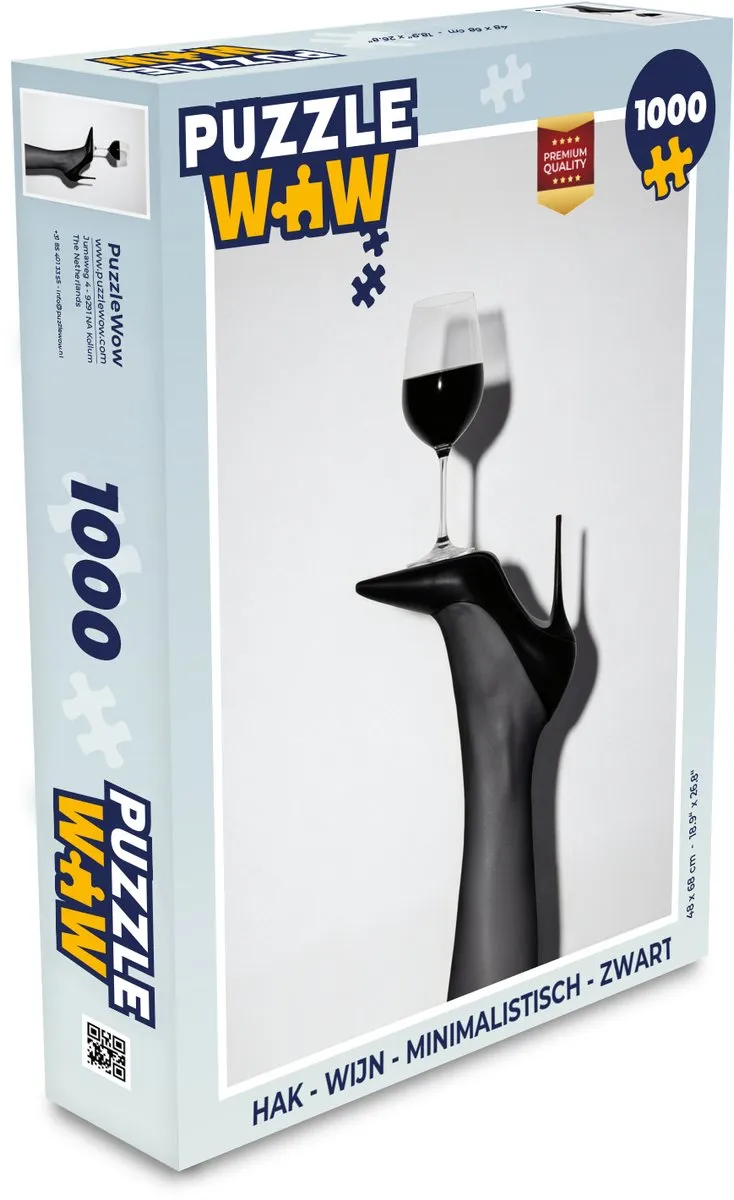 PuzzleWow Hak Legpuzzel 1000 Stuks - Zwart