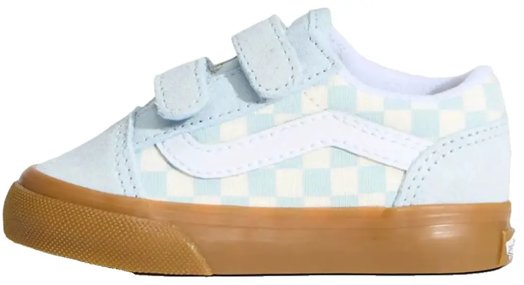 Vans Old Skool V Gum Check Sneakers - 23.5 - Lichtblauw - afbeelding 3 van 6
