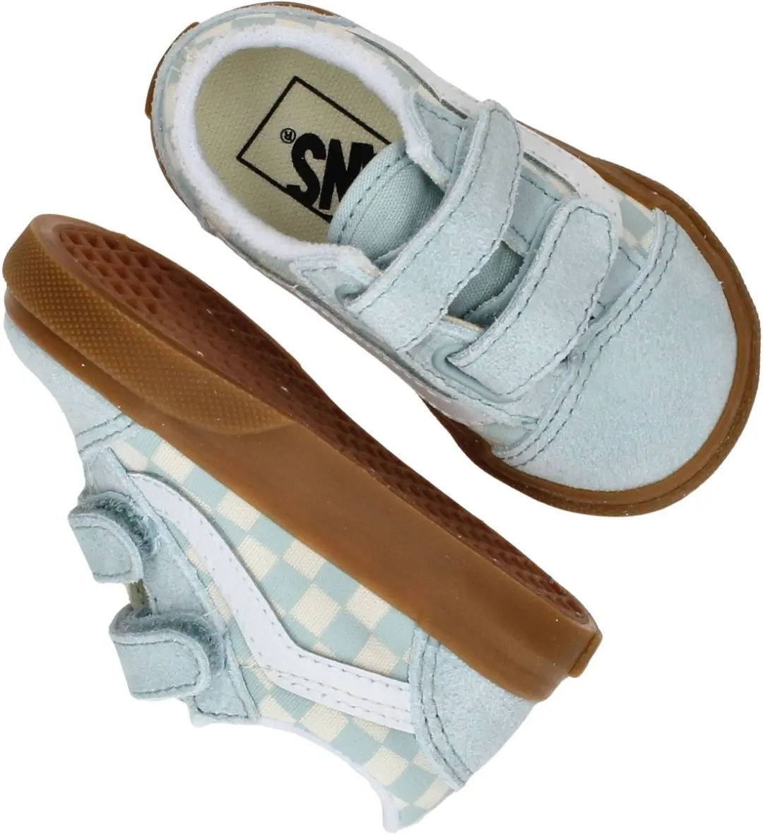Vans Old Skool V Gum Check Sneakers - 23.5 - Lichtblauw - afbeelding 5 van 6