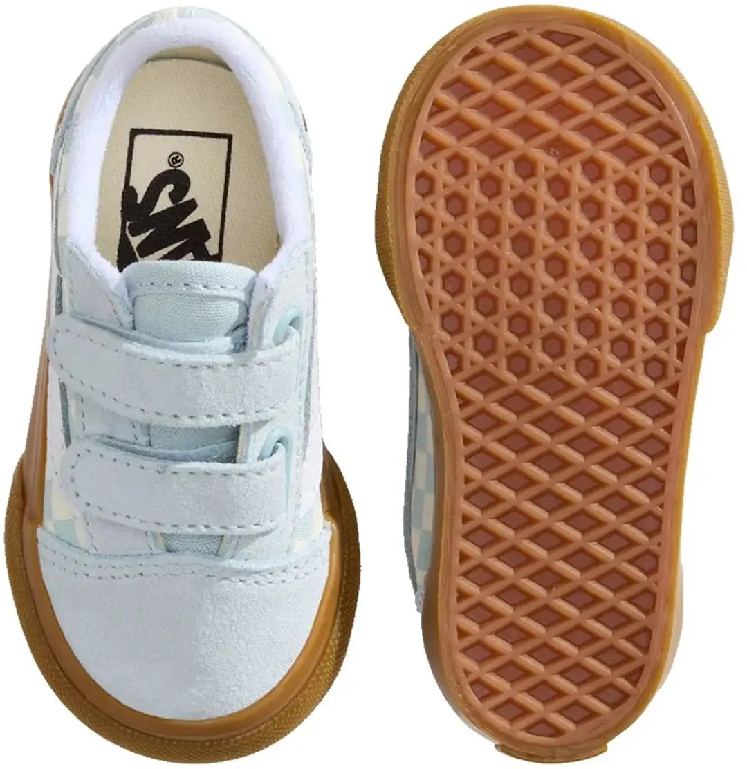 Vans Old Skool V Gum Check Sneakers - 23.5 - Lichtblauw - afbeelding 4 van 6