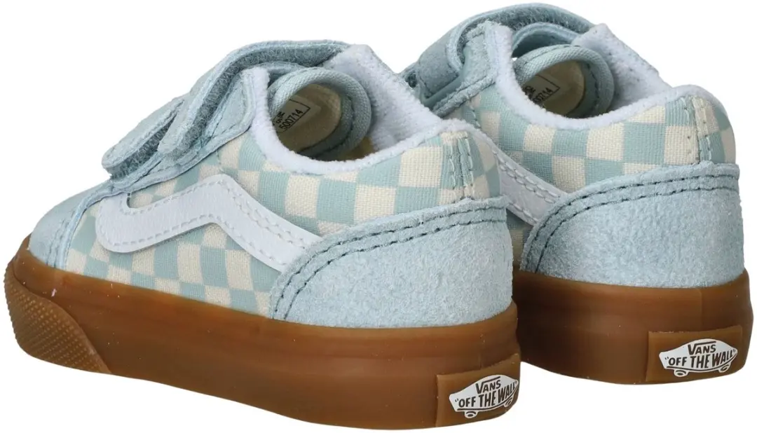 Vans Old Skool V Gum Check Sneakers - 23.5 - Lichtblauw - afbeelding 6 van 6