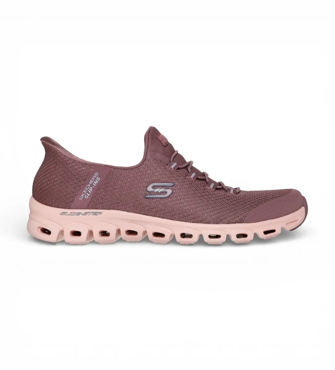 Skechers Slip-Ins Glide Step Vibey bordeauxrode pantoffels