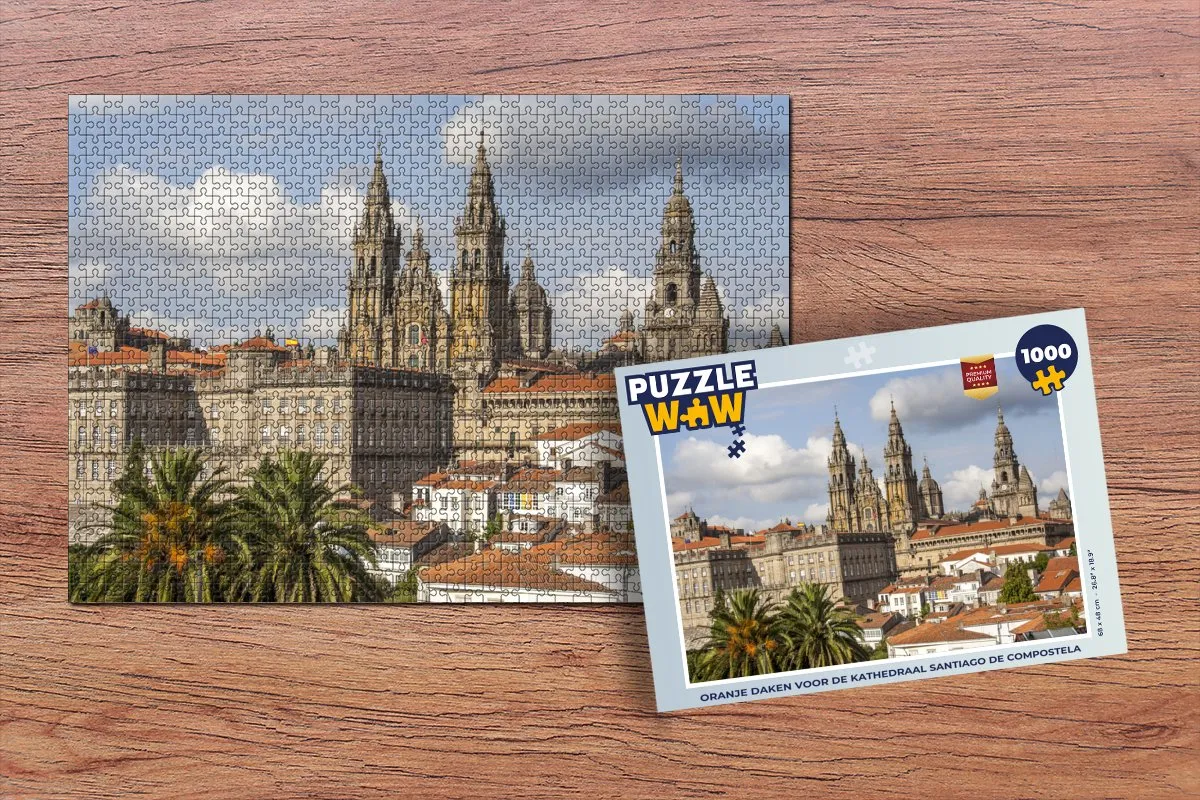 PuzzleWow Legpuzzel Santiago de Compostela 1000 Stuks - Multicolor