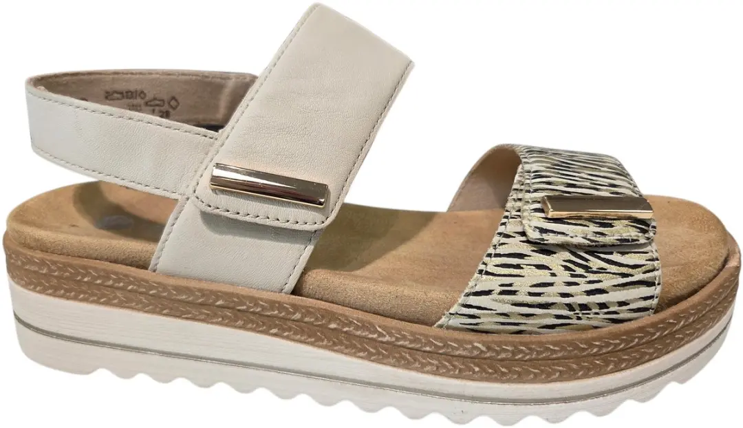 Remonte D0Q59-60 Sandalen Wit Dierenprint Leer Dames