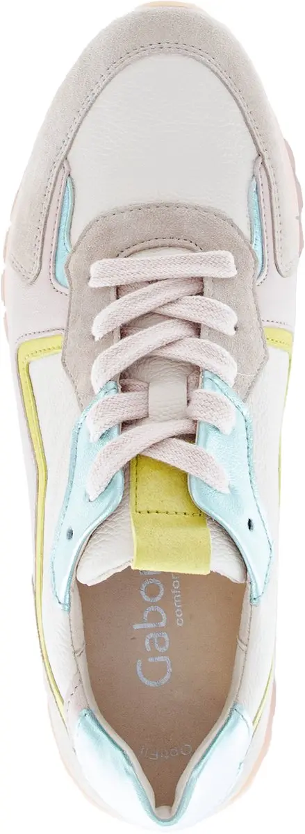 Gabor Dames Sneakers 86.375.54 - 38.5 - Crème Limone Mint