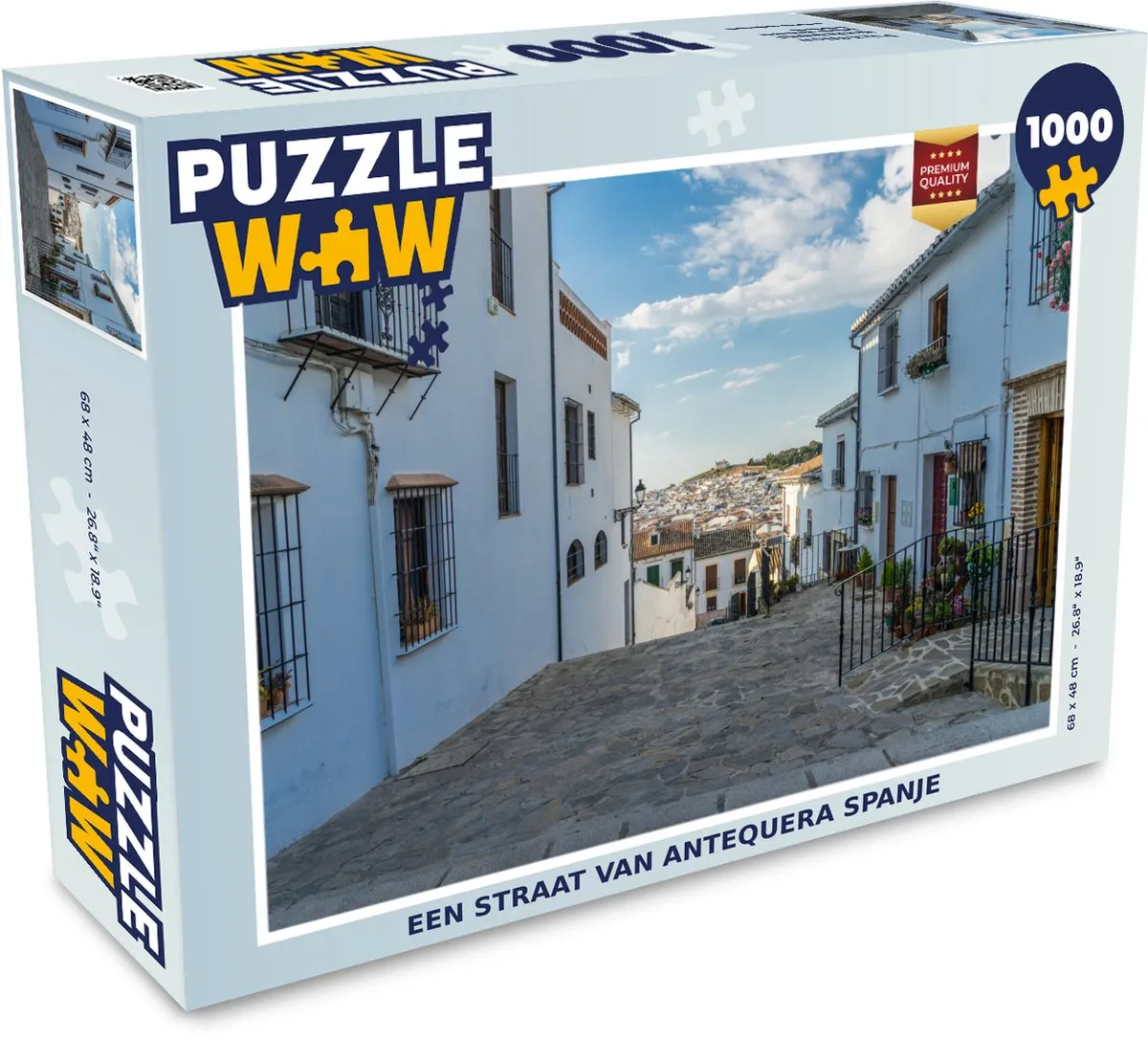 PuzzleWow Legpuzzel Een straat van Antequera Spanje 1000 Stuks - Multicolor
