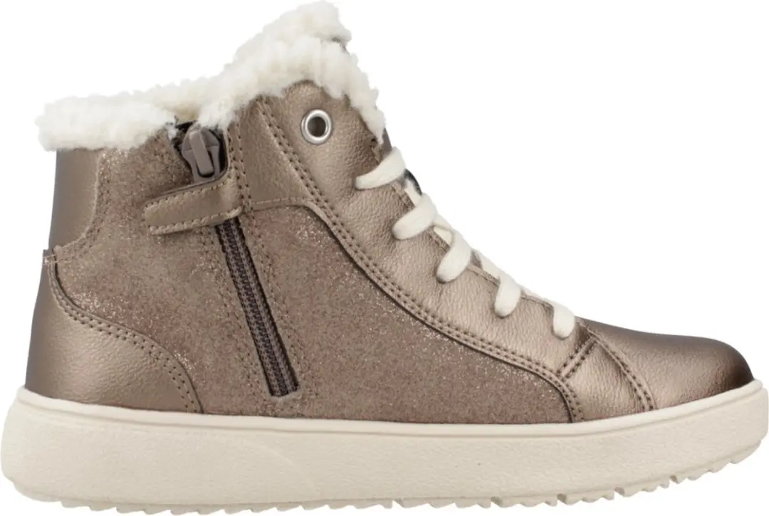 Geox Theleven Metallic Grijze Sneaker Waterproof