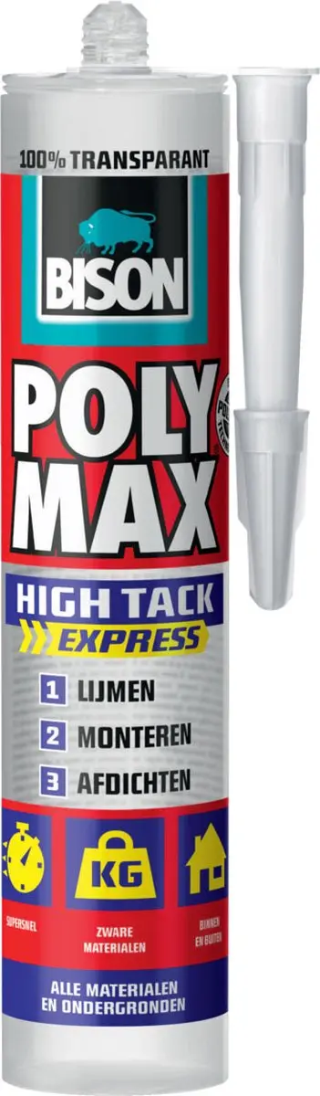 Bison Poly Max High Tack Express Montagelijm 300g - Transparant - afbeelding 4 van 6