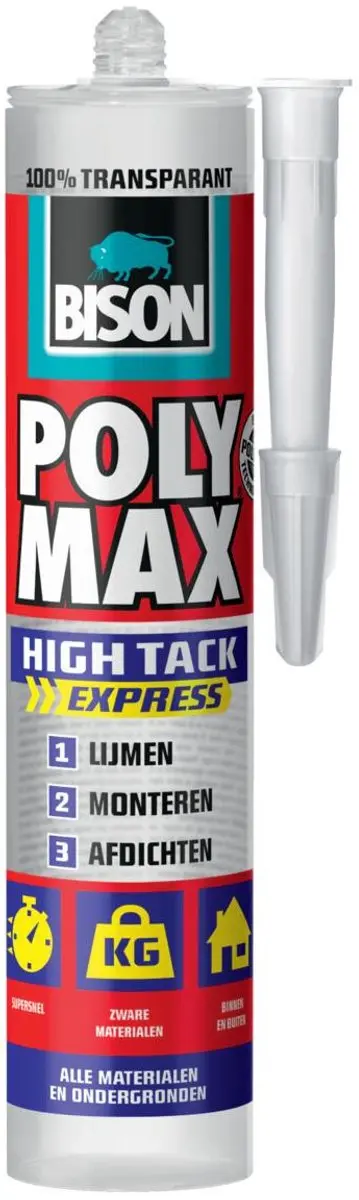Bison Poly Max High Tack Express Montagelijm 300g - Transparant - afbeelding 6 van 6
