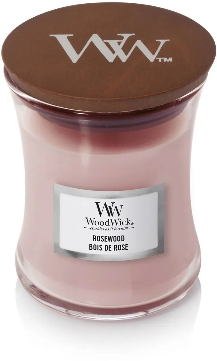 Woodwick Geurkaars Mini Rosewood - 20 Uren - 85gr - afbeelding 2 van 6