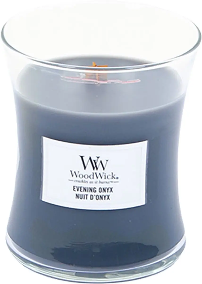 Woodwick Evening Onyx Geurkaars Medium - 60 uur - afbeelding 4 van 6