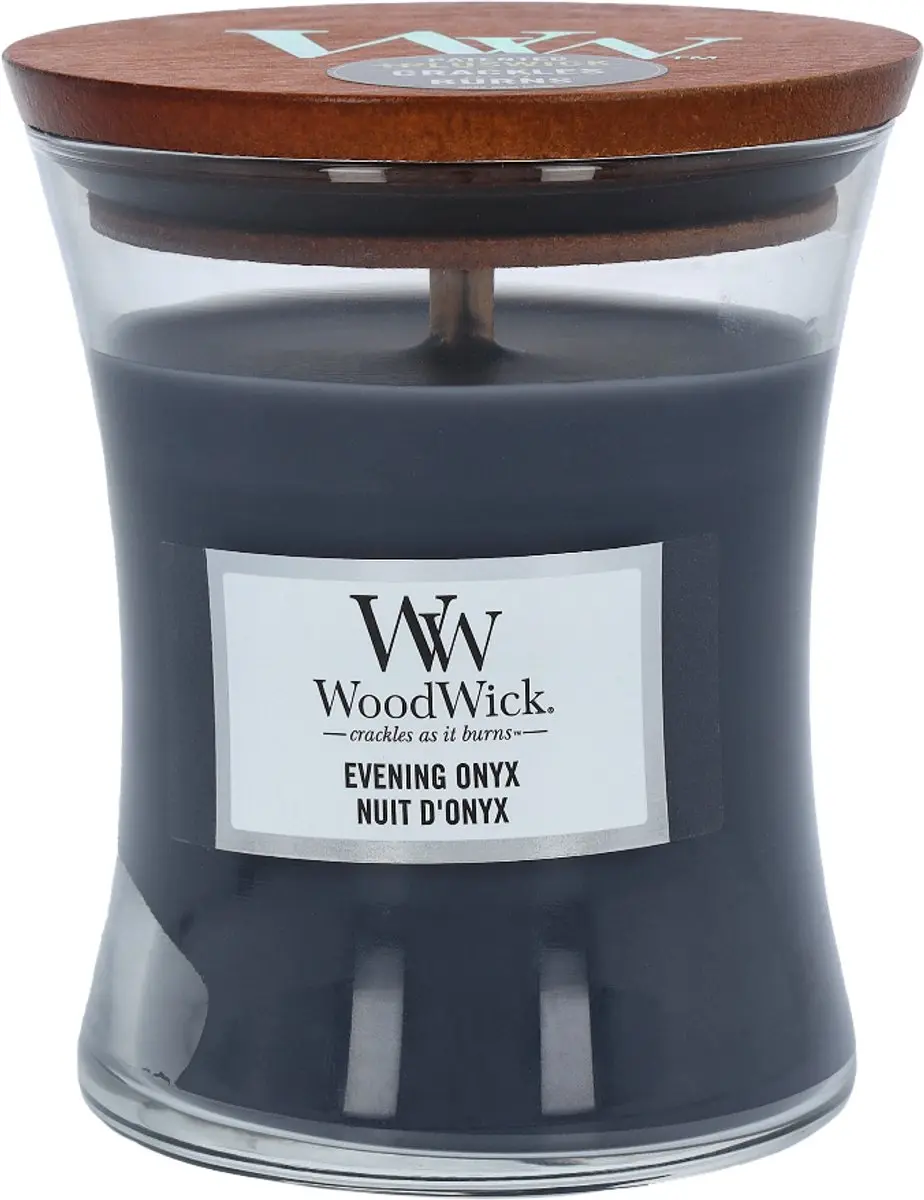 Woodwick Evening Onyx Geurkaars Medium - 60 uur - afbeelding 5 van 6