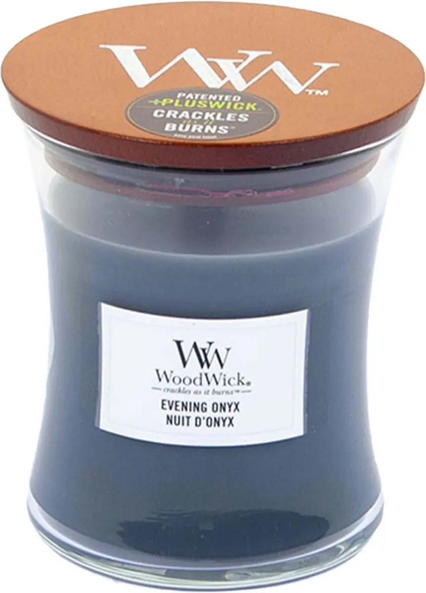 Woodwick Evening Onyx Geurkaars Medium - 60 uur - afbeelding 3 van 6
