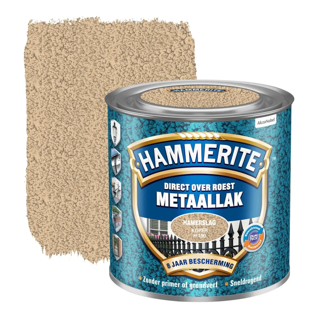 Hammerite Metaallak Hamerslag Koper 250ml