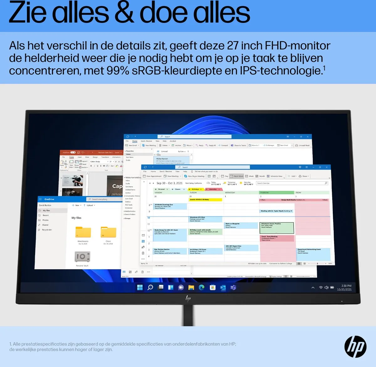 HP Elitedisplay E27 G5 Monitor 27 inch - afbeelding 6 van 6