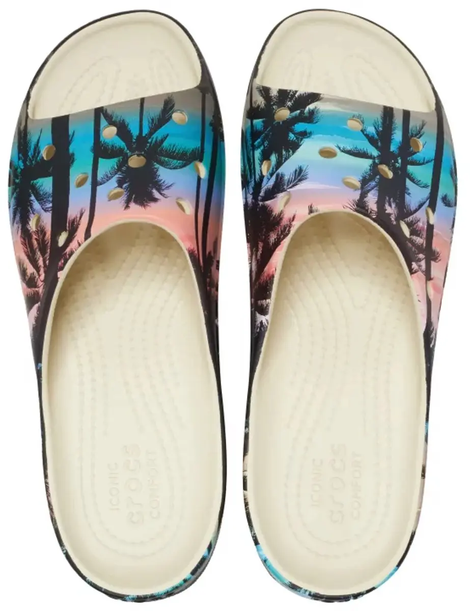 Crocs Classic Platform Retro Resort Slide Bone/Multi Maat 42/43 US 11