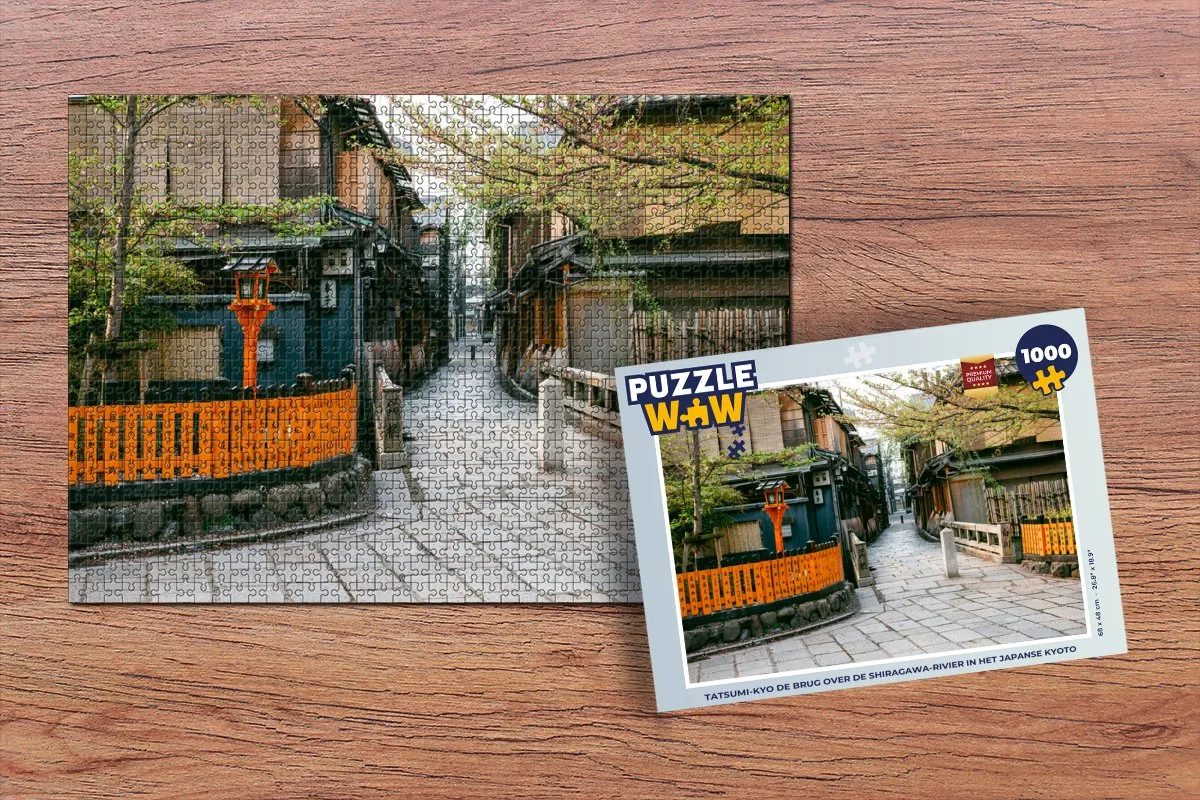 PuzzleWow Kyoto Tatsumi-kyo Brug Legpuzzel 1000 Stuks - Multicolor